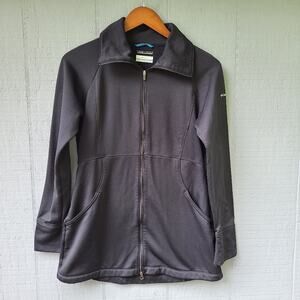 Columbia Smooth Sweater Zip Front Long Black Med